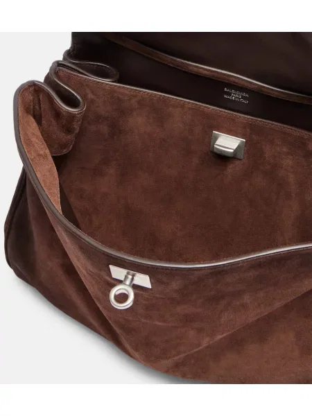 Shopper torbica Balenciaga iz semiša rjava