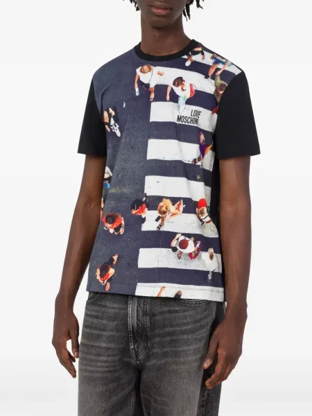 Μπλούζα Love Moschino από ζέρσεϋ μαύρο