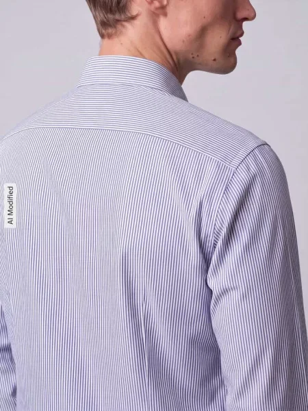 Koszula biznesowa o kroju slim fit z pasem na plecach Jake*s niebieska