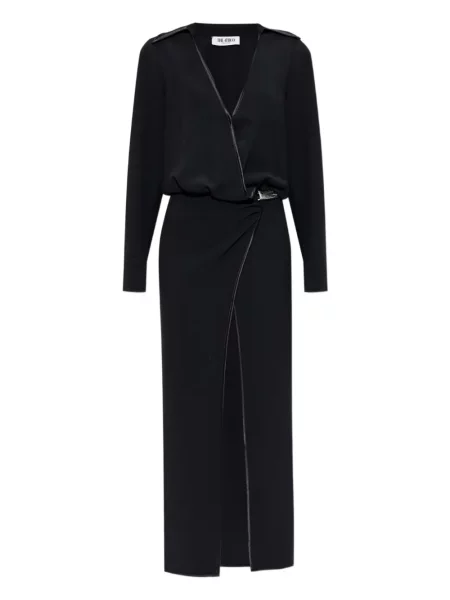 Sukienka The Attico kopertowa garniturowa czarna