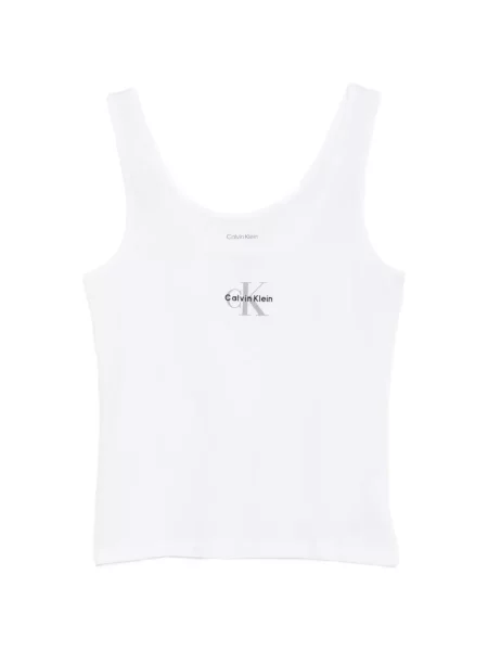 Top Calvin Klein cu autograf alb