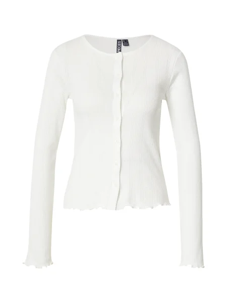 PIECES Geacă tricotată alb