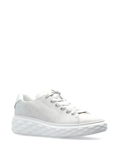 Sneakerși Jimmy Choo din piele alb