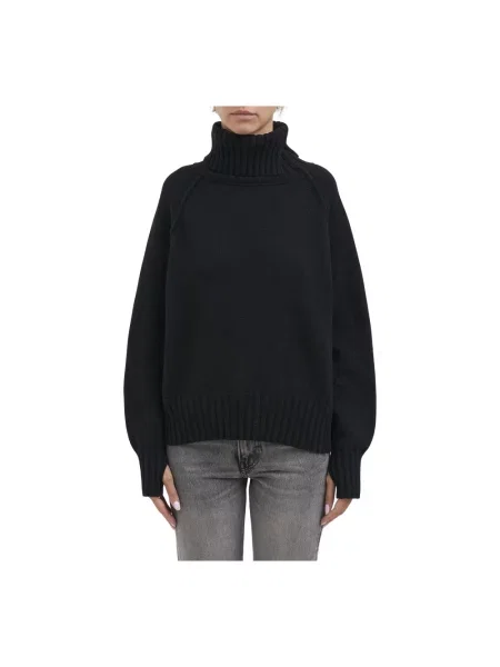 Sweter z golfem Isabel Benenato czarny
