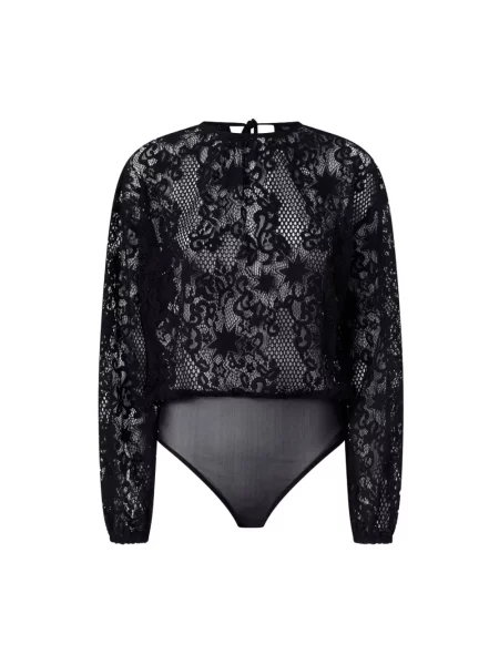 Koszulka Pinko z koronkowym rękawem czarna