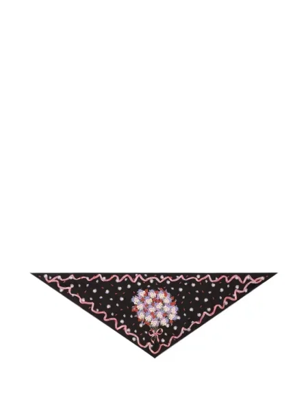 Fular Dolce & Gabbana cu model floral cu imagine negru