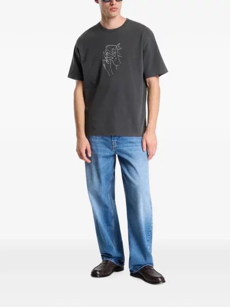 Tricou Samsøe Samsøe cu imagine gri