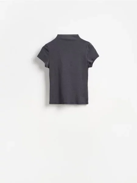 Reserved Tricou cu guler perkins gri-închis gri