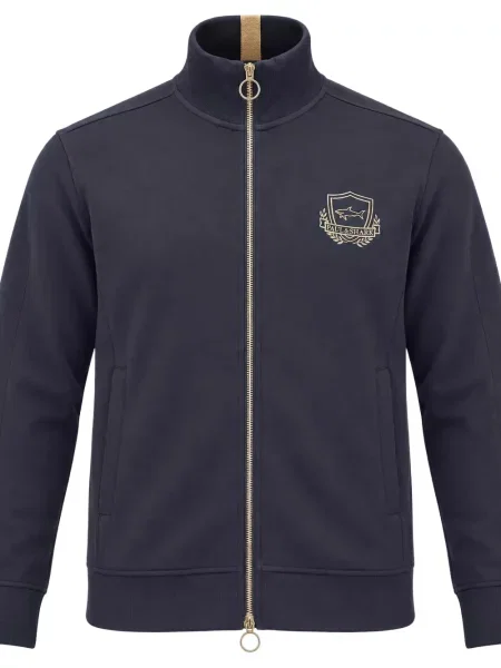 Pulover Paul & Shark cu broderie albastru