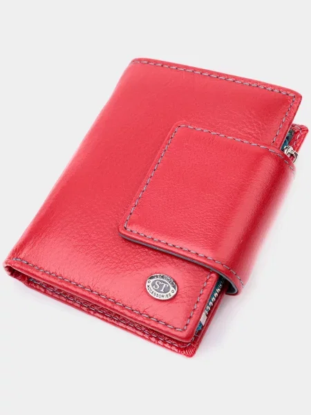 Кожаный кошелек St Leather Accessories красный