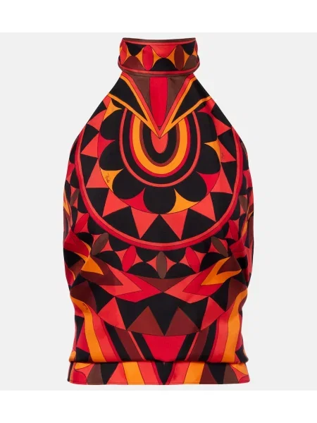 Top Pucci de mătase portocaliu