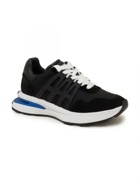 De piele sneakers negru