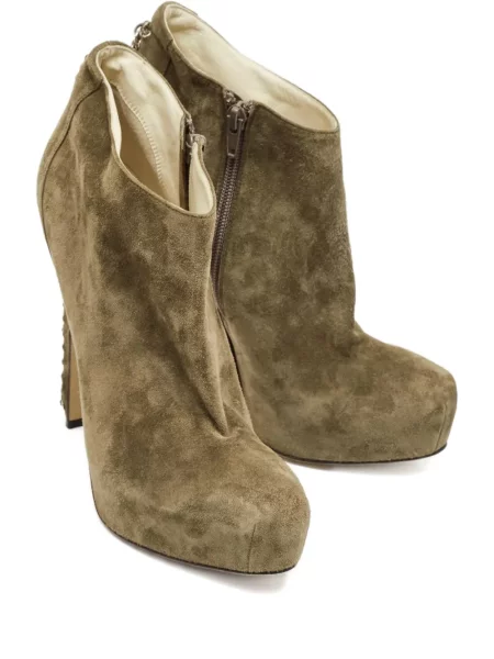 Botine Brian Atwood din piele de căprioară verde