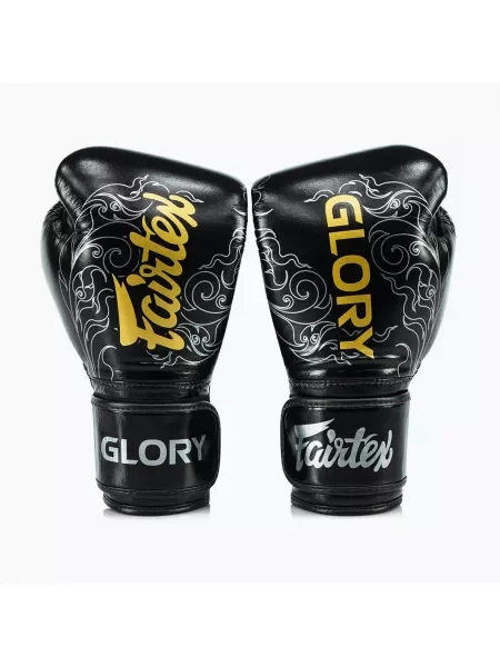 Rękawice bokserskie Fairtex Glory Kickboxing Competition Training Boxing black/silver czarne