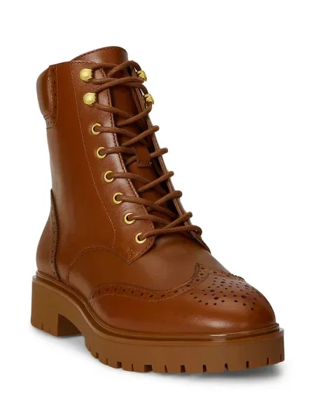 Kožené členkové topánky Lauren Ralph Lauren Alysn Lup Pr hnedá