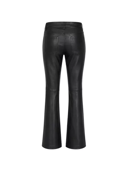 Pantaloni Ag Jeans din piele evazate negru