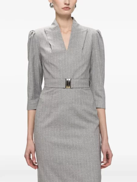 Cu centură rochie midi Nissa gri