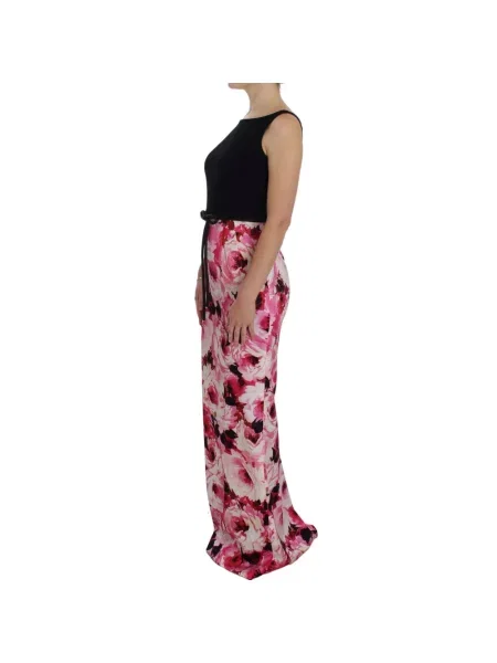 Sukienka maxi Dolce And Gabbana z nadrukiem różowa
