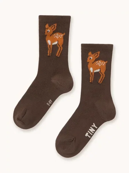 Tinycottons ponožky detské DEER MEDIUM SOCKS hnedá