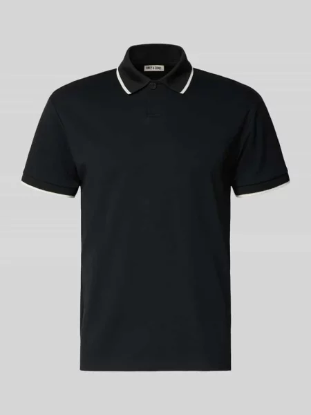Koszulka polo o kroju regular fit z mieszanki bawełny model TOMON' Only & Sons czarna