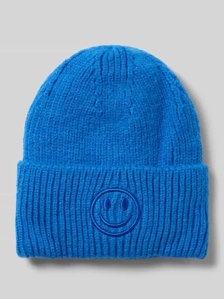 Czapka z dzianiny z wyhaftowanym motywem model ‘Smiley Hat’ Kurt Beines niebieska