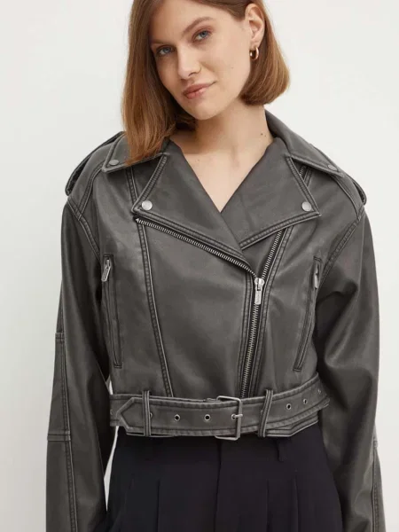 Рокерско яке Pepe Jeans AMALIA преходен модел сиво