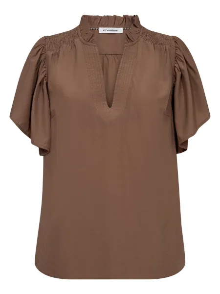 Co'couture Bluză ToraCC Frill V' maro