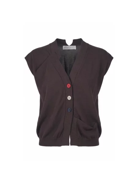 Sweter Phisique Du Role drapowany brązowy