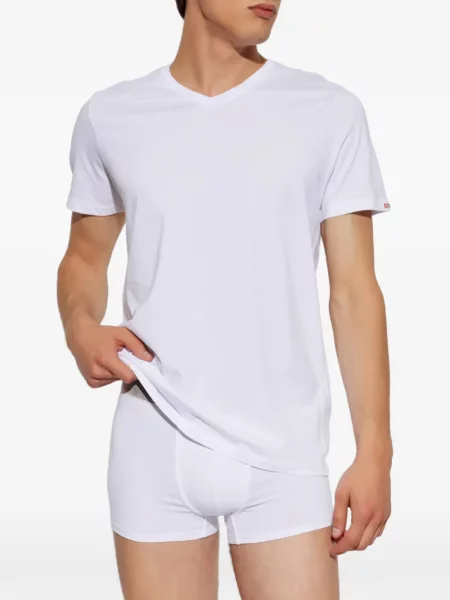 Tricou Diesel cu decolteu în V alb