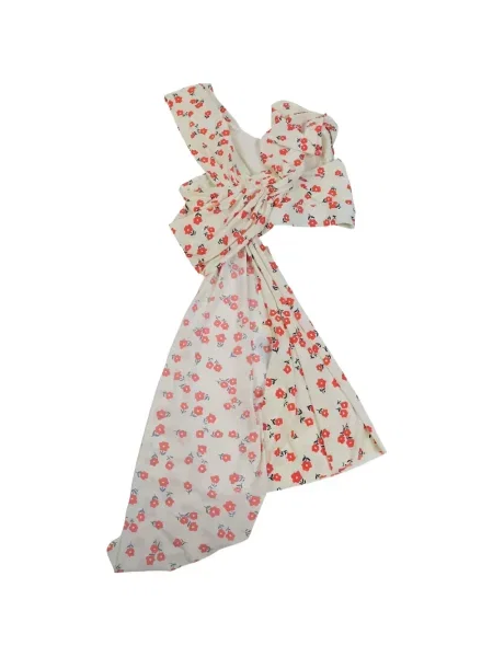 Top Self-portrait cu model floral cu imagine drapat alb