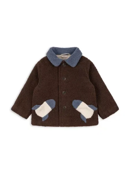 Konges Sløjd Dětský kabát CALIN ROCKET COAT hnědý