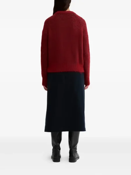 Pulover Aspesi cu decolteu în V roșu