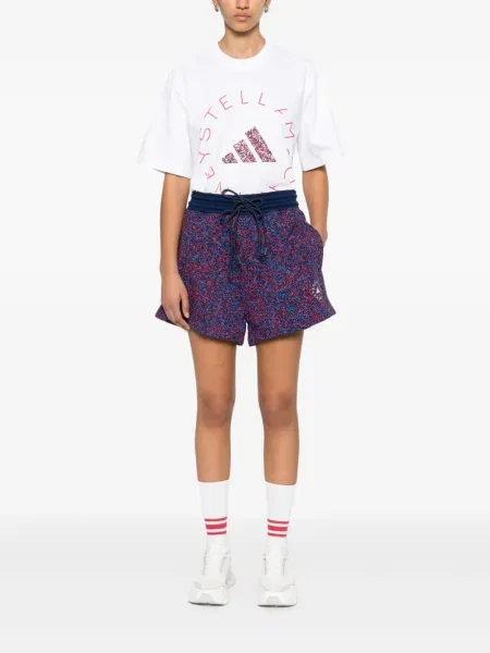 Pantaloni scurți Adidas By Stella Mccartney din material terry albastru
