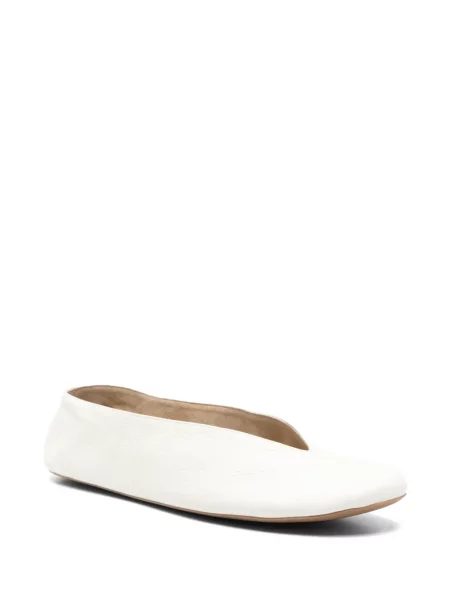 Bőr v-nyakú loafer The Row fehér