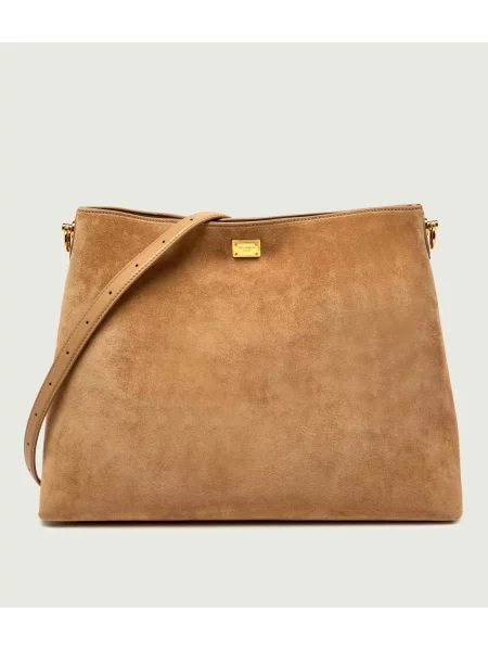Dolce & Gabbana Geantă shopper Large Vittoria | piele întoarsă bej