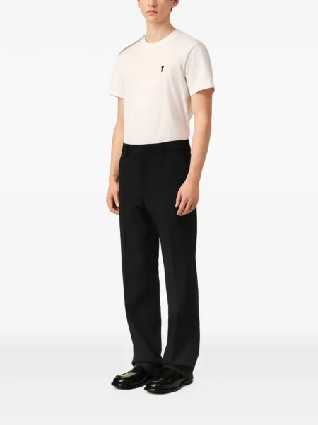 Pantaloni Ami Paris de lână negru