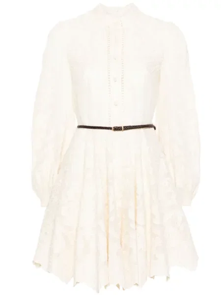 Mała sukienka mini Zimmermann w kwiatki garniturowa