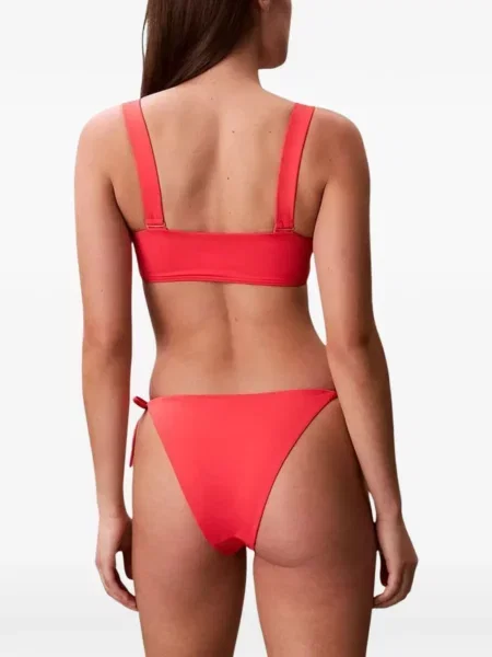 Bikini Calvin Klein Jeans cu imagine cu legături roz