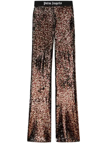 Pantaloni Palm Angels cu paiete maro