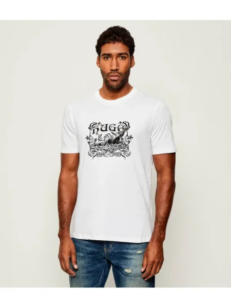 HUGO Tricou Diwom alb