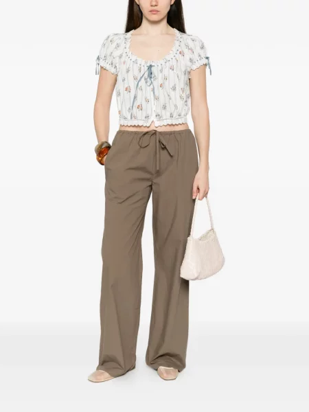 Bluză Dôen cu model floral cu imagine alb