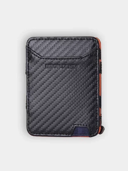 Кожаный кошелек Bison denim черный