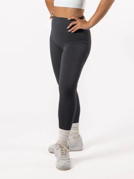 Legginsy na jogę i pilates bez przedniego szwu – granatowy niebieskie
