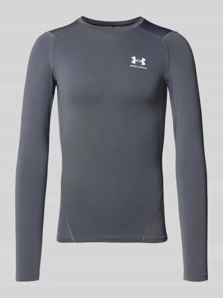 Longsleeve treningowy Under Armour Heat Gear Armour Comp castlerock/white szara