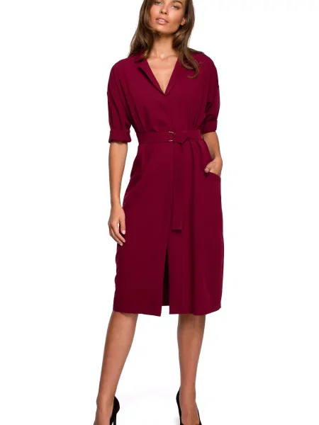 Midi obleka Stylove rdeča