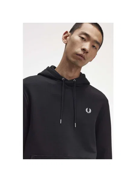 Hanorac cu glugă Fred Perry cu glugă negru