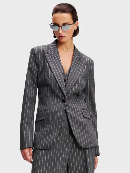 Смугастий піджак Karl Lagerfeld сірий