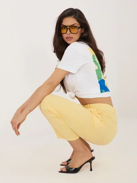 Hlače Rue Paris rumena