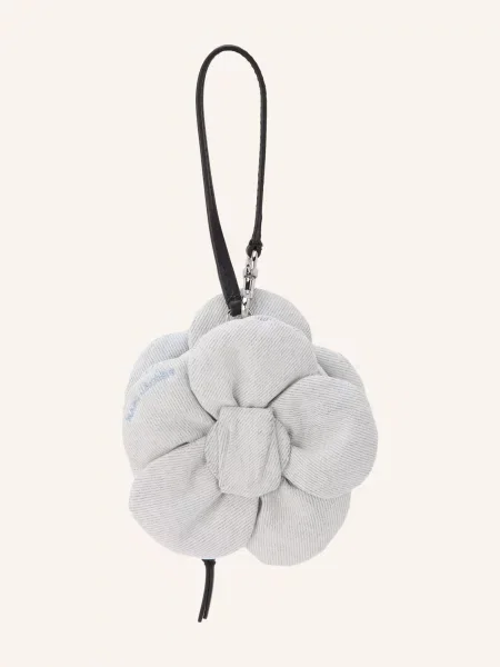 Marc Jacobs Přívěsek Na Tašku The Cookie Pouch Charm Denim Fringes Flowers / světle šedá / černá bílá