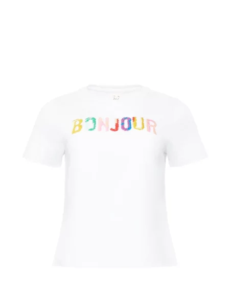 Tricou Cinq A Sept cu imagine alb